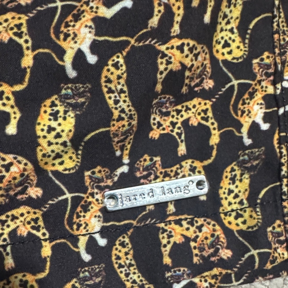 Jared Lang Mens M Black Animal Print Hybrid Swim Trunks Mesh Lined Board Shorts - Picture 5 of 10